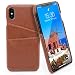 Produktbild MyGadget Handyhülle Kunstleder Case mit Kartenfach für Apple iPhone XS/X - Business PU Leder Hülle Slim Back Cover Karten Etui Schutzhülle in Braun
