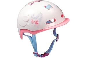 Baby Annabell Active Casco para Bici - para muñecas de 43 cm - Incluye Correa, protección contra el Viento y Estampado Floral - Fomenta la empatía y Las Habilidades sociales - Edad: 3+ años