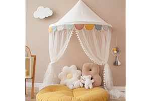 Nordic Ideas Ciel de Lit avec Moustiquaire Bebe Fille Garcon Coton Tente de Lit Cadeau Moustiquaire Decoration Chambre Enfant NTE005