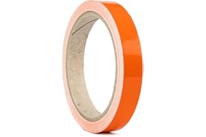 ‎1A STYLE STICKER Auto Zierstreifen Orange Folie Folienstreifen Glänzend Autodekor Pinstripes Dekorstreifen Modellbau KFZ Wohnwagen Boot (15mm, Orange)