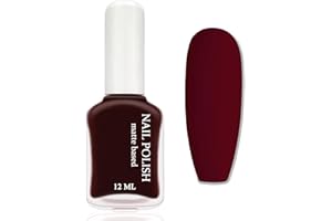VIRELLAY Matte Nagellack Dunkelrot, 12 Ml Nagellack Schnelltrocknend, hoch pigmentiert Nagelack Rot, Nagelack Matt Ohne UV Lampe, Wasserdicht Regulärer Nail Polish Für Frauen DIY Nail Art Zu Hause