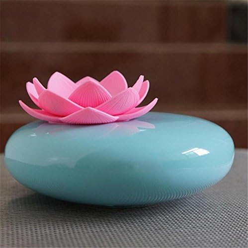 CCCREM Lotus Humidifier New Ceramic Aromatherapy Sprayer USB Essential Oil Diffuser Lotus Creative Decoration , Blue