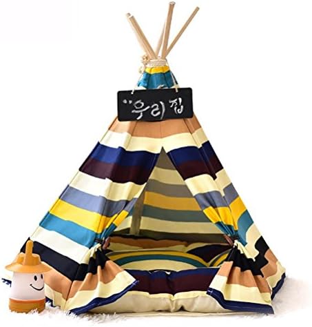 MEIQI Pet Teepee Dog(Puppy) & Cat Bed,Portable Pet Tents & Houses for Dog(Puppy) & Cat Colorful Style with cushion