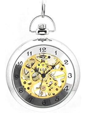 Unendlich U Fashion Retro Handaufzug Mechanische Taschenuhr Polierte Hohle Skelett Kettenuhr Ohne Deckel Pullover...