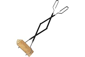 Joeji's Kitchen Fireplace Tongs Heavy Duty ﻿66cm Wide Angle Fire Tongs Foldable Firewood Tongs for Compact Storage Wood Burners Indoor and Outdoor Fire Pit Campfire