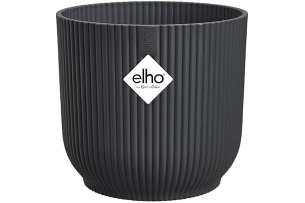 Elho Vibes Fold Round Mini 7 - Macetero por Interior - 100% Plástico Reciclado - Ø 7.0 x H 6.5 cm - Negro/Anthracite