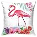 Produktbild Eanijoy Kissenbezug Tropical Flamingo Art 1 Pillow Case Square Cushion Covers Standard Pillowcase Couch Sofa Bed Men/Women20x20 Inch
