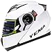 Produktbild Yema YM-925 Motorradhelm Klapphelm mit Doppelvisier-Wei-M