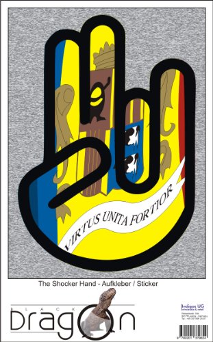 The Shocker Hand - Laptop Notebook Skin Sticker Cover Art Decal - 210x144 mm black Outline with Flag - Andorra