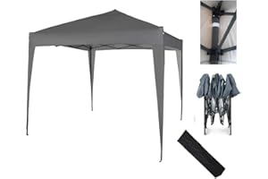 MCC DIRECT 2x2m Pop-up Gazebo Waterproof Outdoor Garden Marquee Canopy No Sides (grey)