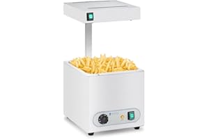 Royal Catering Chauffe-Frites et Lampe Chauffante Infrarouge RCWG-1500 (GN 1/2, 350 W / 500 W, Intervalle de température 30-90 °C, Composition Acier INOX, Thermostat)