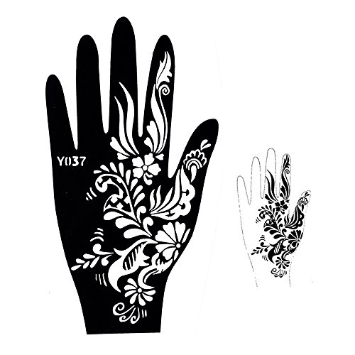 Mehndi Tattoo Stencil Henna Designs for hand - single use Y037