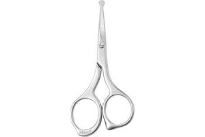 LIVINGO Professional Nose Hair Scissors – Small Safe Precision Trimming Shears with Rounded Tips, Sharp Stainless Steel for Nasal, Ear, Facial & Body Hair Grooming