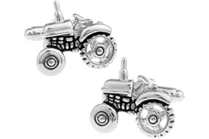 MAGIDEAL Mens Fashion Cuff Links Silver Vintage Car Tractor Shaped Cufflinks