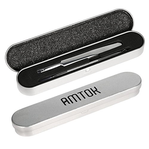 AMTOK Mitesserentferner und Komedonenquetscher, Entfernen von schwarzen Pickeln, Mitessern und Akne2 teiliges Set aus Edelstahl inkl. individueller Metall-Box - 7