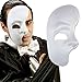 Produktbild Weiße Phantommaske Halbes Gesicht Maske Kunststoff Phantom der Oper Faschingsmaske Opern Karnevalsmaske Plastik Halbmaske Maskenball Accessoire Mottoparty