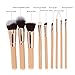 Abody 9Pcs Pro Cosmetic Makeup Brushes Kit Wood Handle Goat Hair Brush Superfine Fibre Brush Set + Pouch Bag Case Powder Brush