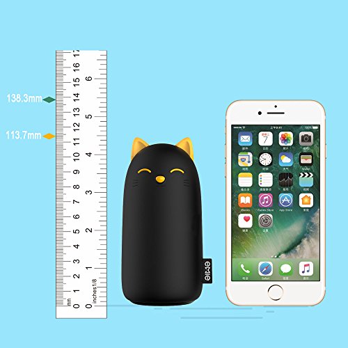 EMIE Cute Kitten Entwurf 10000mAh hohe Kapazität Externer Akku Portable Akku Ladegerät 5V 2.1A Schnell WiederaufladbarUSB Ladegerät Pack für iPhone 6/5/4, iPad, iPod, Samsung, Smartphones, Tablet-PCs (Schwarz) - 5