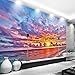 Produktbild Sunset Fire Cloud Beautiful Tv Background Wall Large Mural Green Wallpaper,250×175Cm