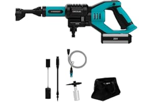 Cecotec Hidrolimpiadora con batería HydroBoost 10000 Liberty. Potencia 180 W, Presión máx 24 Bares, Caudal máx 180 l/h, Modo Eco, Autonomía 55 min, Incluye Botella de Jabón y Bolsa de Transporte