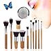 Galwad ®11pcs Makeup Brush Set - Natural Makeup Brushes - Cosmetics Tools - Bamboo Handles Makeup Brushes Set - Soft Make up Brush Set - Eco-friendly Make Up Brush Kit - Make up Brushes (11Pcs Bamboo)