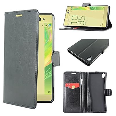 ebestStar - Coque Sony Xperia XA Ultra, XA Ultra Dual Etui PU Cuir Housse Portefeuille Porte-Cartes Support Stand, Noir [Appareil: 164 x 79 x 8.4mm, 6.0'']
