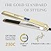 KIPOZI Pro Hair Straighteners 230 Digital LCD Titanium Flat Iron Anti Frizz Hair Styler Dual Voltage,Instant Heat Up (Gold)