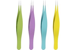 Opopark 4 Stück Pinzette, Pinzette für Eingewachsenes Haar Edelstahl Spitze, Wimpern Pinzette, Pinzette Spitz für Wimpernverlängerungen, Mitesserentfernung