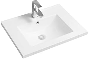 LIMOGE Mid-Edge Ceramic 61cm Inset Basin with Scooped Bowl