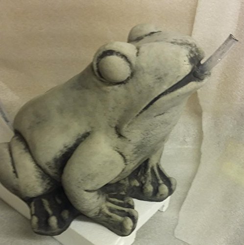 Steinfigur Wasserspeier Frosch mit Pumpe und Schlauch Kröte Brunnen Deko Tierfigur Garten Steinguss Frostfest, noch kein Geschenk - 2