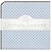 SwaddleDesigns Ultimate Swaddle Blanket, Premium Cotton Flannel, Brown Polka Dots, Pastel Blue