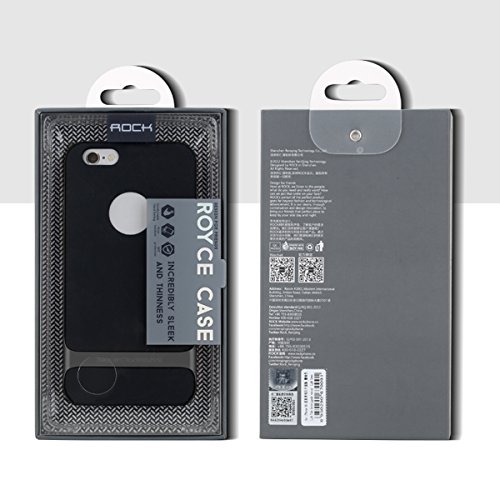 Funda ROCK Royce iPhone 6 6s Plus Case  Netted Texturizado  Doble Capa  Dos Colores  Apple Logo  PC TPU  Agujero Honda Tel  fono Caja Caso para Apple iPhone 6 6s Plus 5 5 inch  - Gris de hierro