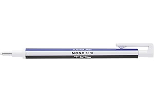Tombow EH-KUR Stylo Gomme Mono zéro, rechargeable, pointe ronde 2,3mm, bleu/blanc/noir