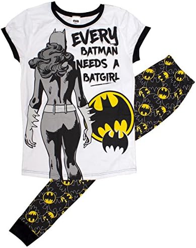 DC Originals Ladies 100% Cotton Batgirl 2 Piece Pyjama Set, Batgirl