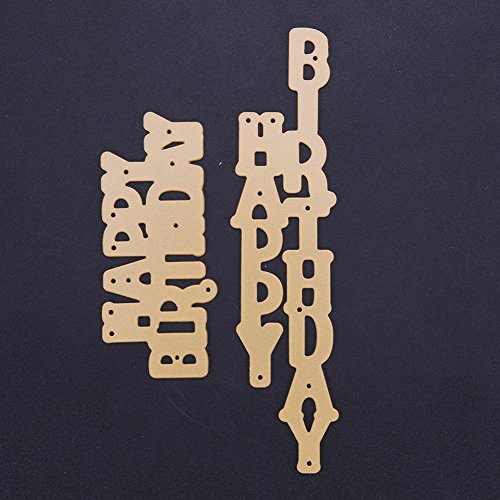 Amazingdeal365 Geburtstag Metall Form Stanzschablonen Schablonen Schneiden DIY Dekor Sammelalbum Karten Buchzeichen Lesezeichen als Geschenk für Freunde Geburtstag Kinder,Kindergarten Hobby Schule Handarbeit Unterricht usw. Ein tolles Geschenk! - 7