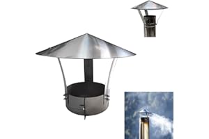 Beekeg Schornsteinabdeckung/Regenhaube Schornstein,Edelstahl Schornstein Rauchrohr Kaminaufsatz,Schornsteinaufsatz(Regenhaube) (DN 150mm)