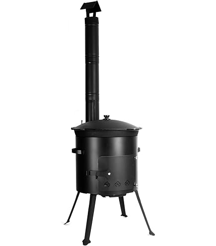 Utschak Campingofen Mit Abzugsrohr - 22L Gulaschkessel Für Outdoor-Kochen