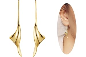 GUYATAN 14K Gold Ohrringe für Frauen, hypoallergene Spiral Threader vergoldete Hangle Ohrringe Mode Schmuck, Geschenk für Frauen