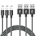 Produktbild Micro USB Kabel, ONSON® 3Pack 2M/6FT Nylon USB Ladekabel Schnellladekabel Android Smartphones für Samsung Galaxy, HTC, Huawei, Sony, Nexus, Nokia, Kindle und mehr-Schwarz