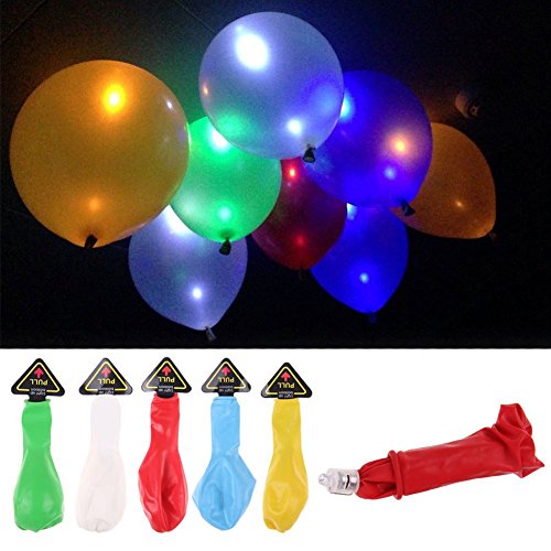 20 x LED leuchtende XEVIL Luftballons - Buntmix - schöne Ballons für Party, Geburtstag, Hochzeit, Festival (mehrfarbig)