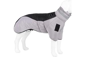 BEBEIBON Hunderegenmantel – Wasserdichter Hundemantel (Grau+schwarz, 2XL)