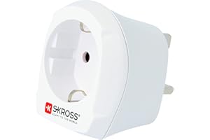 KROSS | 1.500230-E | Europe vers Royaume-Uni | Adaptateur de voyage Europe vers Royaume-Uni - Tension et puissance : 100V - 1300W / 250V - 3250W - Protection anti-choc électrique