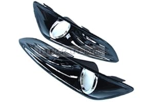 Underground Parts Gloss Black Fog Light Grilles Covers Surrounds Trims for Ford Fiesta mk7