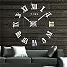 Produktbild Artensky Uhren Wanduhr Große Römische Zahlen Dekoration Wand Wohnzimmer Home Aufkleber (Silber)