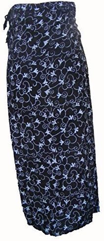 One World is Enough Colourful Balinese Black Sarong with Turquoise Flower Print Ideal Swimsuit Coverup, Great for Holidays at The Beach - Fair Trade