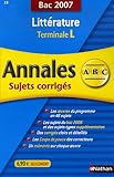Image de Littérature Tle L : Annales corrigés, bac 2007