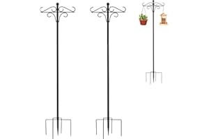 NQEUEPN 2 Pezzi Ganci Pastori Giardino, Pali Mangiatoia Uccelli Metallo Ganci Pastori Addensati Supporto per Pastori Resistenti per Mangiatoia Esterna Sospesa, Lanterne Piante, Decorazione Nozze