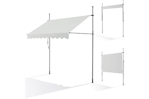 CANOPEE Canopée Store Banne Manuel 300 x 120 cm - Auvent de Terrasse sans Perçage - Protection Solaire Réglable avec Manivelle - Beige