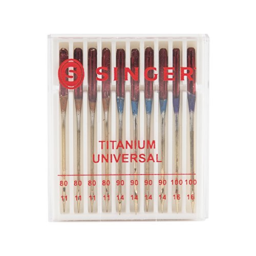 Singer Notions Titan Universal Regular Point Nähmaschinennadeln für gewebter Stoff, Größen sortiert, 10er Pack - 2