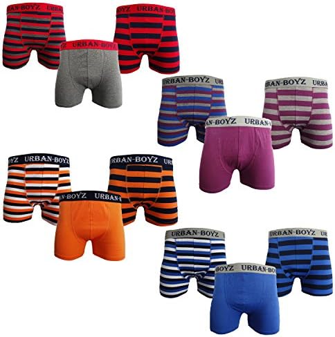 Mens Plain Striped Boxer Trunks Boxer Shorts Cotton Underwear 6/12 Pairs S-XL